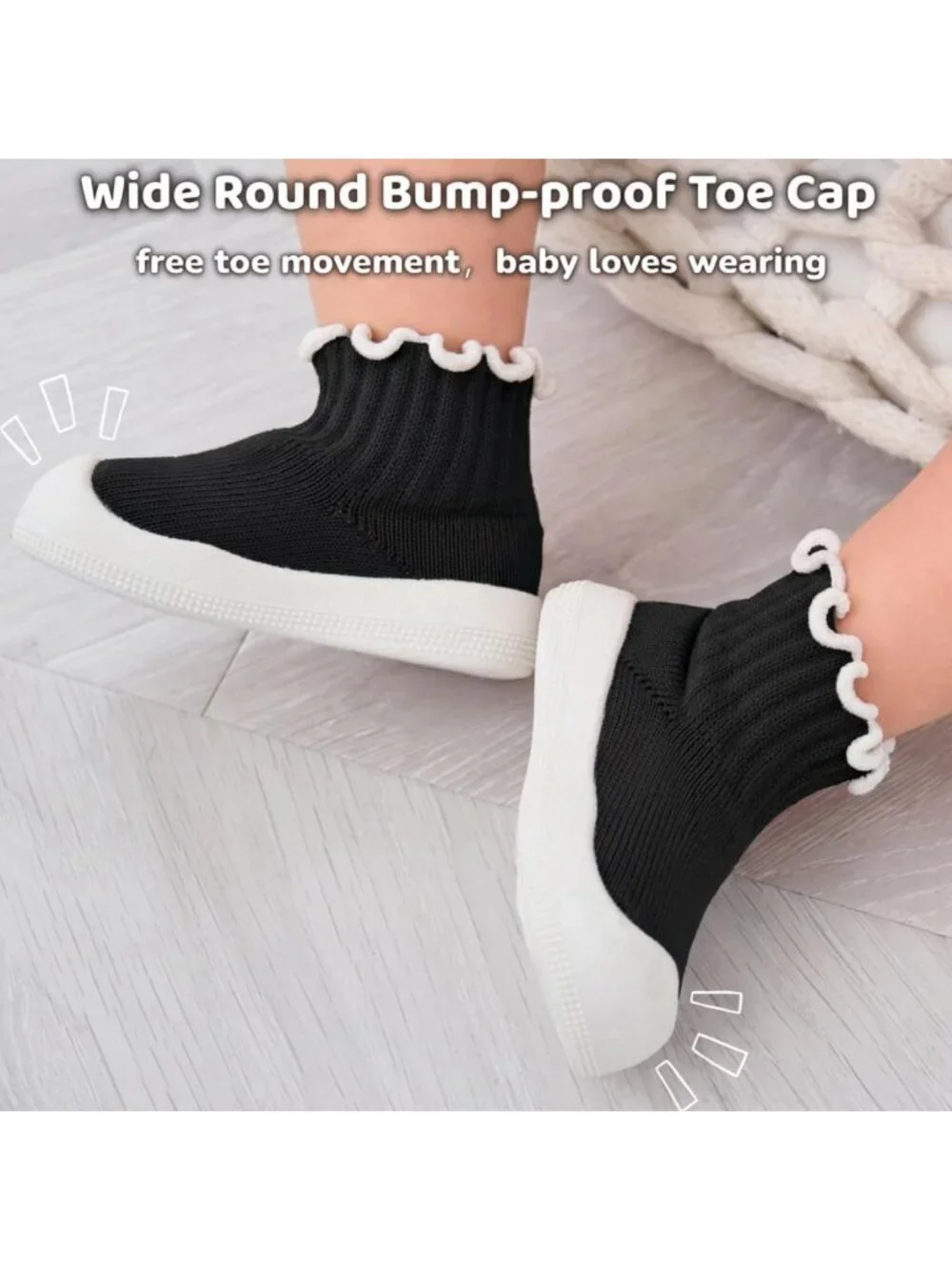 Adorable Baby Girl Ruffle Sock Shoes | Toddler Sneakers for Walking & Play